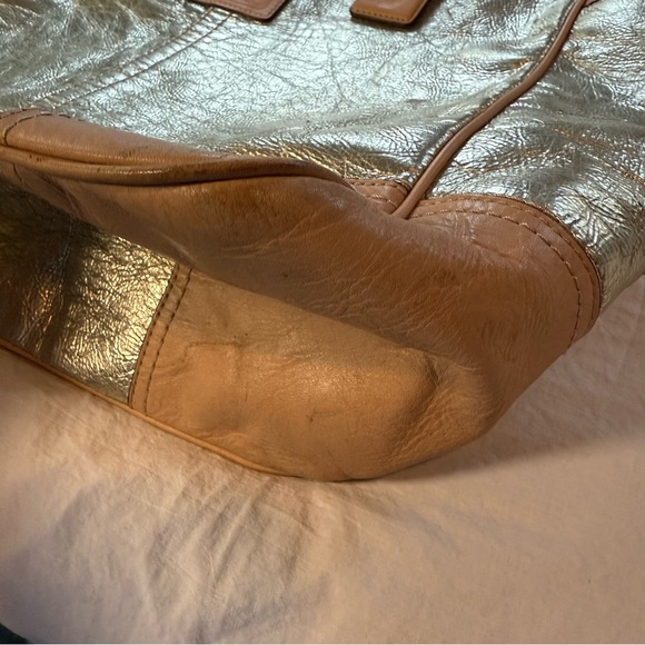Coach Metallic Gold and Tan Tote Bag - Picture 8 of 10